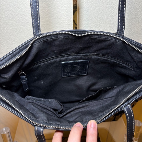 Coach canvas Tote bag black/gray - Picture 5 of 5